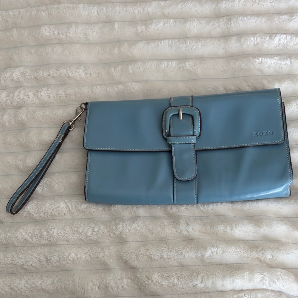 XOXO Sky Blue Clutch Wristlet
